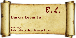Baron Levente névjegykártya